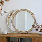 round wall mirror 30 inch round mirror of Uttermost Square-Cut Gleam Round Wall Mirror two finish comparison